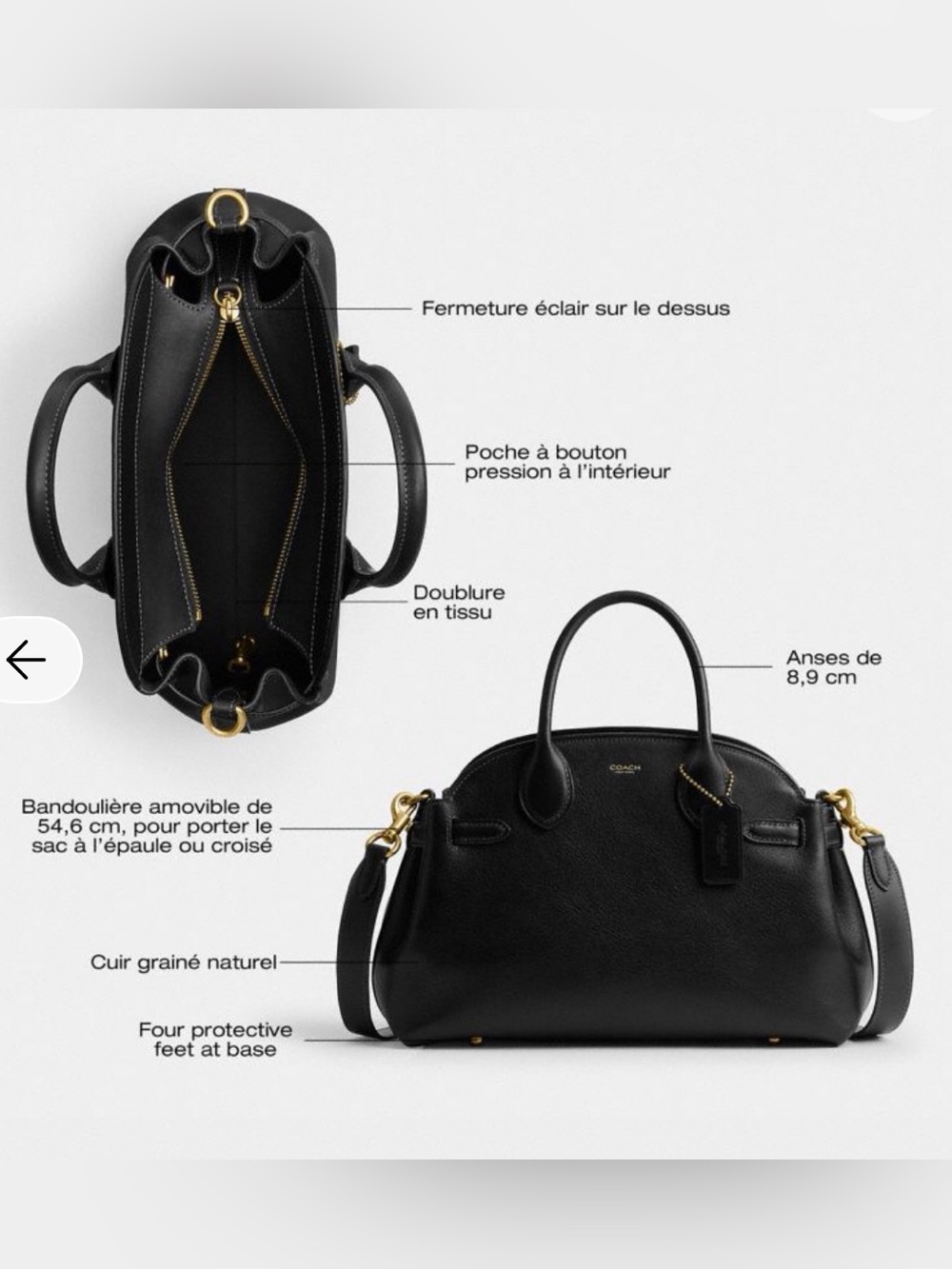 Coach Soft Empire Carryall Bag 28 (BLACK) - Picture 15 of 16
